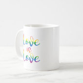 Mug L'amour est amour écriture Gay Pride (Devant gauche)