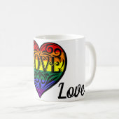 Mug L'amour est amour LGBTQ Coeur arc-en-ciel (Devant droit)