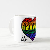 Mug L'amour est amour LGBTQ Coeur arc-en-ciel (Devant gauche)