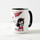 Mug L'amour est comme un avion en papier (Devant droit)