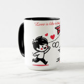 Mug L'amour est comme un avion en papier (Devant gauche)