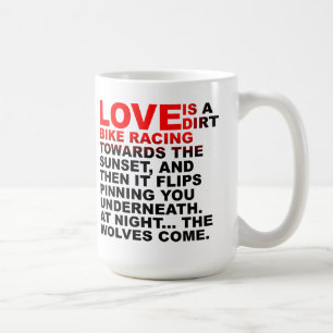 Mug L'amour est comme un T-shirt de motocross de moto 