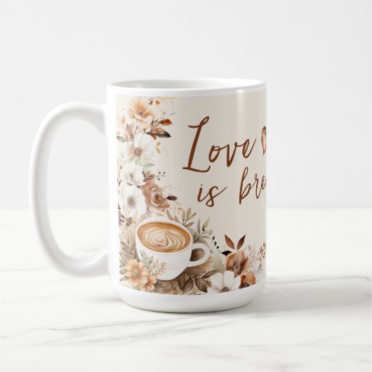 Mug L'amour est dans l'air à la fête de mariage (Gauche)