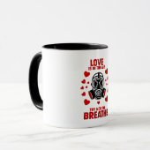 Mug L'amour est dans l'air essayer de ne pas respirer (Devant gauche)