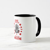 Mug L'amour est dans l'air essayer de ne pas respirer (Devant droit)