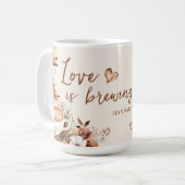 Mug L'amour est dans le café Fête de mariage (Devant gauche)