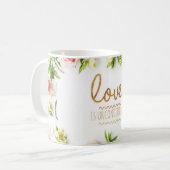 Mug L'amour est inconditionnel, roses roses roses (Devant gauche)