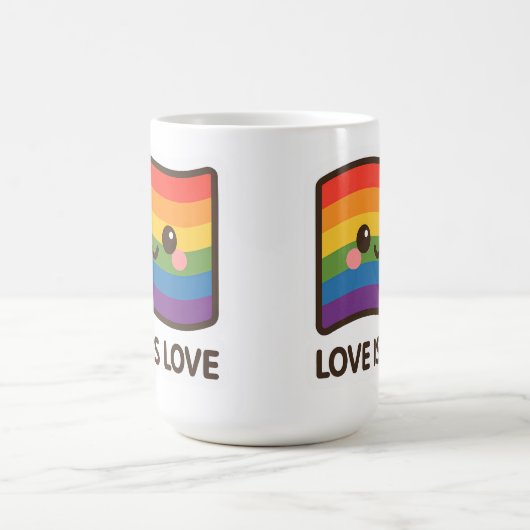 Mug L'amour est l'amour - Kawaii Rainbow Design (Centre)