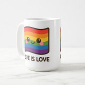 Mug L'amour est l'amour - Kawaii Rainbow Design (Devant gauche)