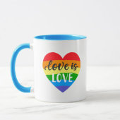 Mug L'amour est l'amour le coeur arc-en-ciel (Gauche)