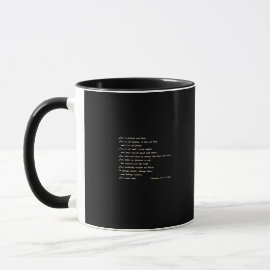 Mug L'amour est patient, design inspirant simple (Gauche)