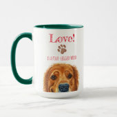 Mug L'amour est un mot à quatre pattes | Retrieur d'or (Gauche)