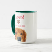 Mug L'amour est un mot à quatre pattes | Retrieur d'or (Devant gauche)