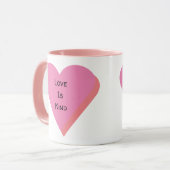 Mug L'Amour Est Une Citation Genre Coeurs Rose Monogra (Devant gauche)