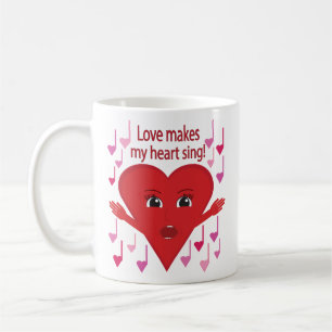 Mug "L'amour fait chanter mon cœur !" Cœur Chantant