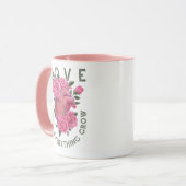 Mug L'amour fait tout grandir - Art Floral Romantique (Devant gauche)