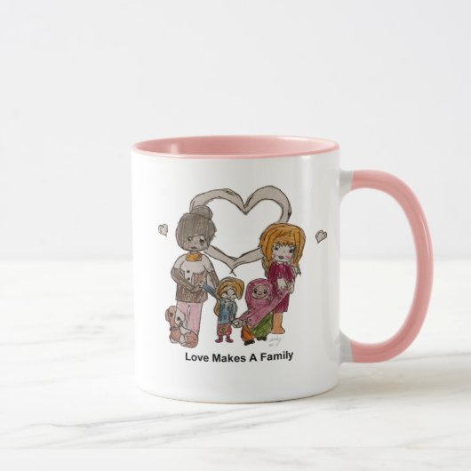 Mug L'amour fait une famille par Ainsley--tasse de 11 (Droite)