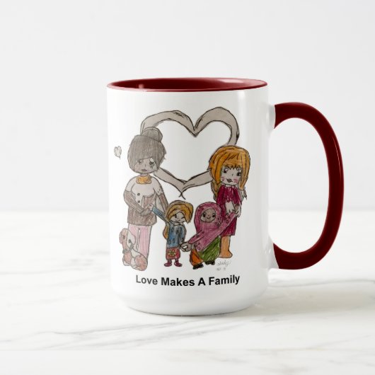 Mug L'amour fait une famille par Ainsley--tasse de 15 (Droite)