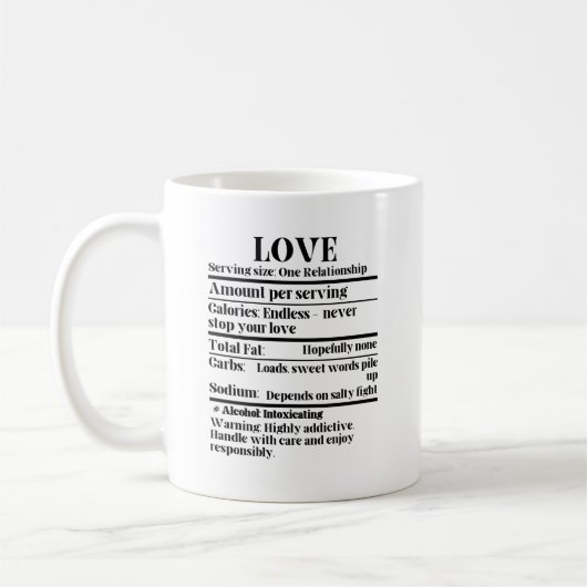 Mug L'amour - Faits nutritionnels.w (Gauche)