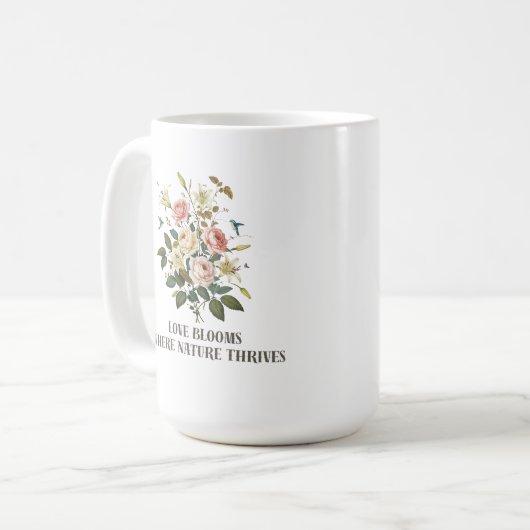 Mug L'amour fleurit avec la nature (Devant gauche)