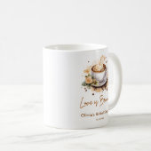 Mug L'Amour Floral Se Prépare Mariage Thème Café Brun  (Devant droit)