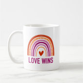Mug L'amour gagne Lesbian Rainbow (Gauche)