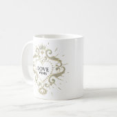 Mug L'amour gagne Valentines scintillante Couronne (Devant gauche)