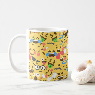 Mug l'amour mignon d'emoji entend le motif de rire de