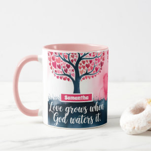 Mug L'amour personnalisé grandit quand Dieu regarde ch