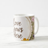 Mug L'amour pousse du boho, fleur sauvage, blé, papill (Devant droit)