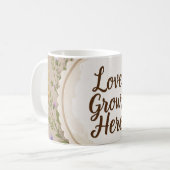 Mug L'amour pousse du boho, fleur sauvage, blé, papill (Devant gauche)