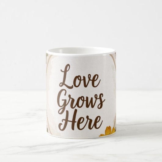 Mug L'amour pousse du boho, fleur sauvage, blé, papill (Centre)