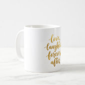 Mug L'amour romantique de l'or, rire, toujours après (Devant gauche)