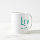 Mug L'amour romantique n'échoue jamais Relation Cadeau (Devant droit)