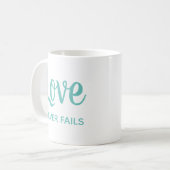Mug L'amour romantique n'échoue jamais Relation Cadeau (Devant gauche)