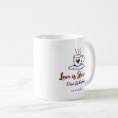 Mug L'amour se prépare douche de mariée marron bleu aj (Devant droit)