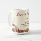 Mug L'amour se prépare Fleur Brown Mariage Coeur (Devant gauche)