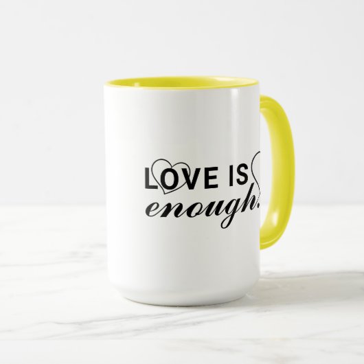 Mug L'amour suffit à la conception d'une motte compact (Devant droit)