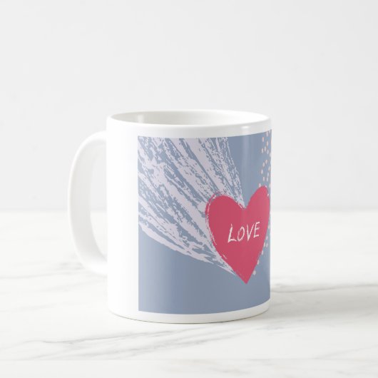 Mug L'amour sur un coeur (Devant gauche)