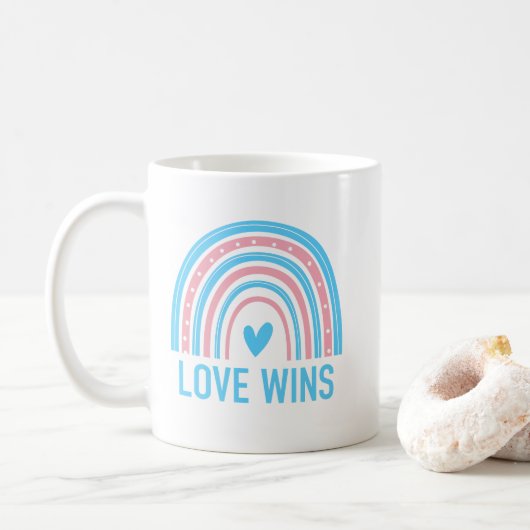 Mug L'amour triomphe Arc-en-ciel Transgenre (Avec donut)