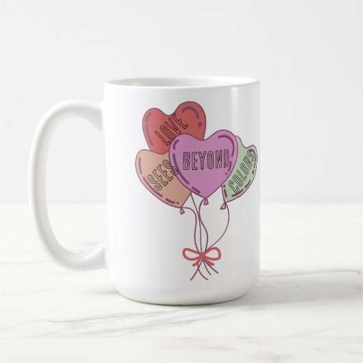 Mug "L'amour voit au-delà des couleurs" (Gauche)