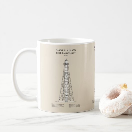 Mug Lampe arrière de l'île de Gasparilla - Floride - S (Avec donut)