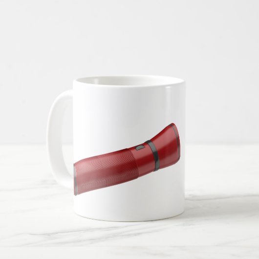 Mug Lampe de poche rouge moderne (Devant gauche)