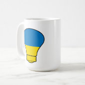 Mug Lampe Ukraine, stand avec T-shirt Ukraine (Devant gauche)