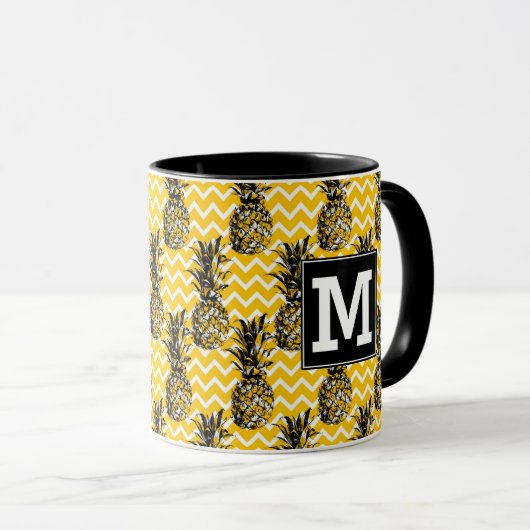 Mug L'ananas zigzague monogramme de | (Devant droit)