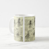 Mug L'anatomie de la main humaine de Léonard de Vinci (Devant gauche)