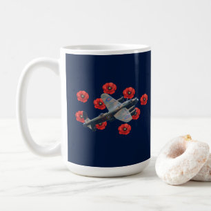 Mug Lancaster vintage parmi les coquelicots rouges