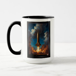 Mug Lancement d'une fusée de fusion rétro époustouflan