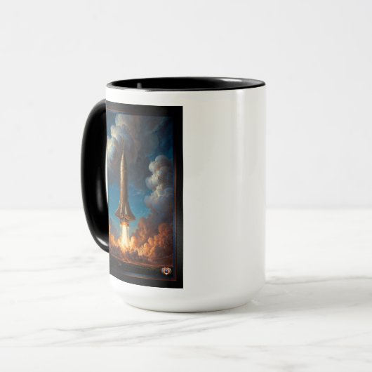 Mug Lancement d'une fusée de fusion rétro époustouflan (Devant gauche)