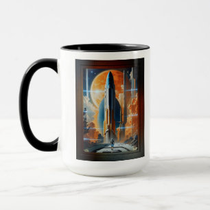 Mug Lancement Lunaire - Voyage vers Moon Retro Poster